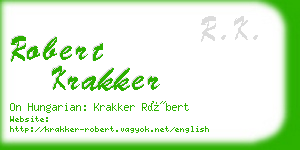 robert krakker business card